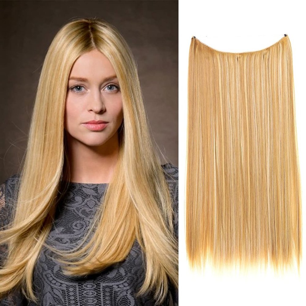 Halo Hair piece Straight 22 Inch with Hidden Wire